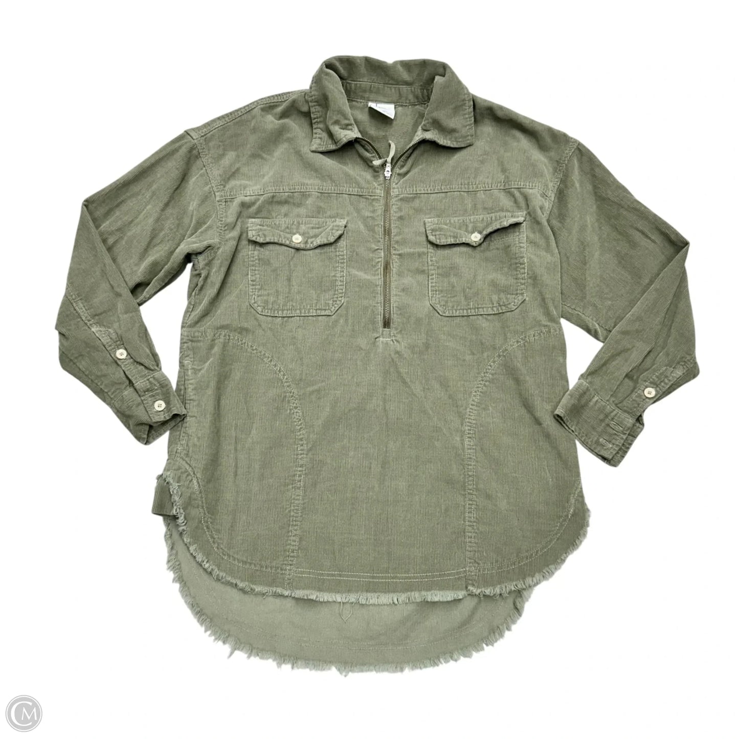 Top Long Sleeve By Aerie In Green, Size: Xxs