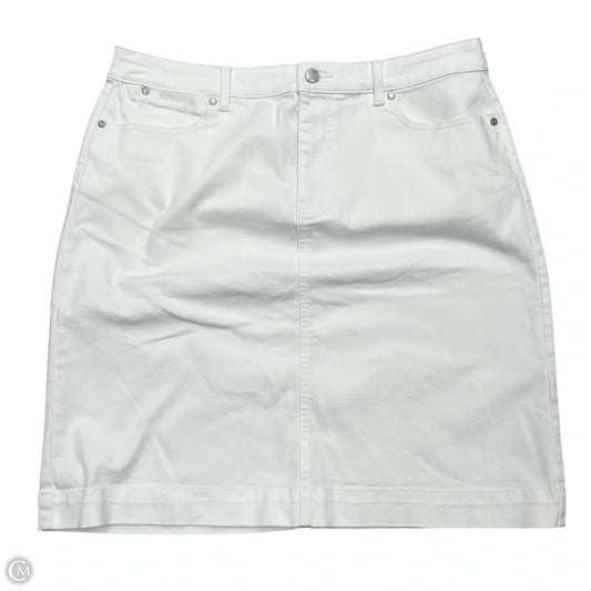Skirt Midi By Talbots In White Denim, Size: 12