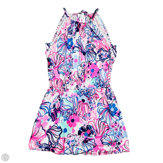 Romper Designer By Lilly Pulitzer In Blue & Pink, Size: M