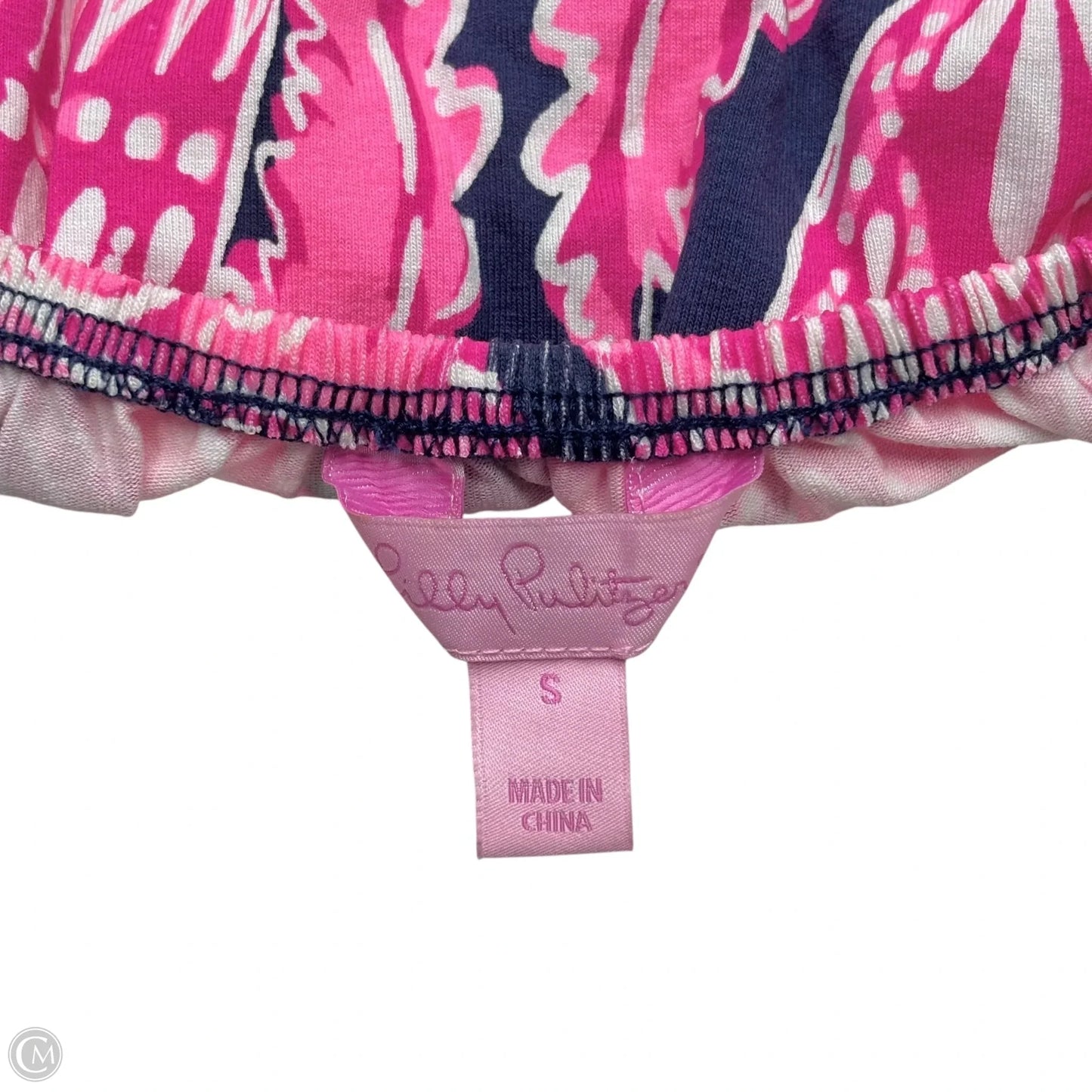 Romper Designer By Lilly Pulitzer In Pink & White, Size: S