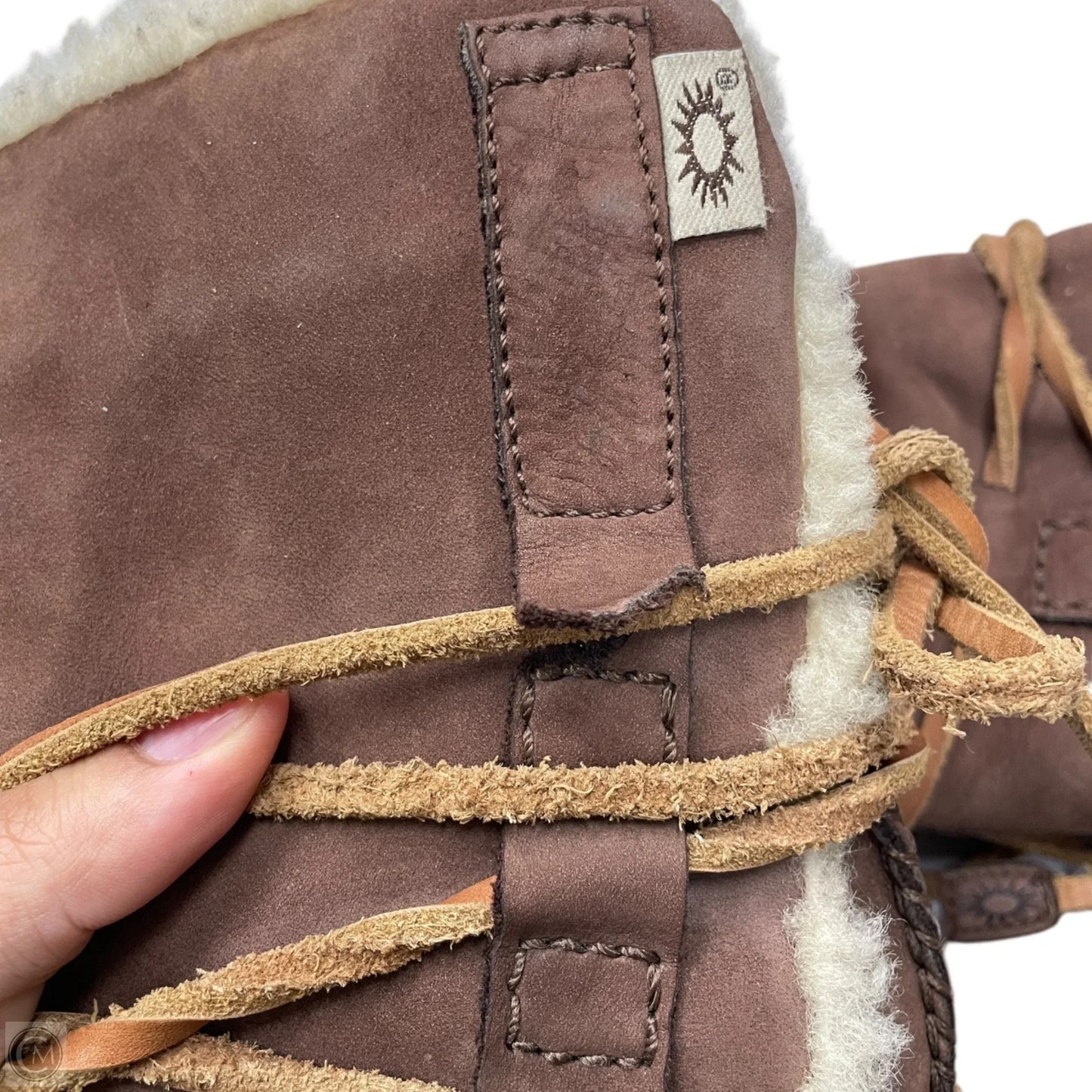 Boots Designer By Ugg In Brown & Cream, Size: 7
