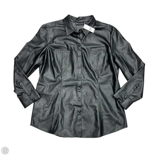 Jacket Shirt By New York And Co In Black, Size: Xxl