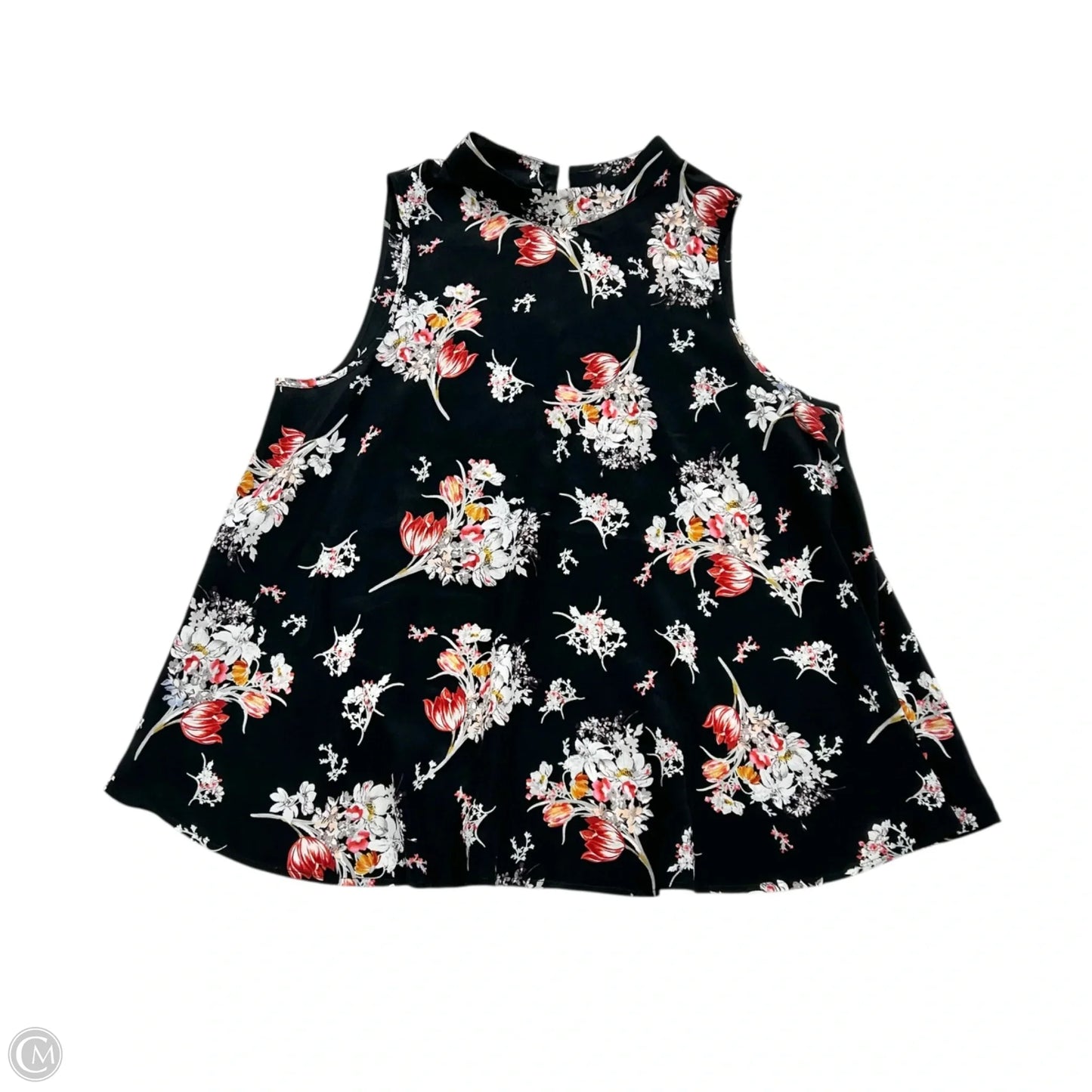 Blouse Sleeveless By Maeve In Black & White, Size: S
