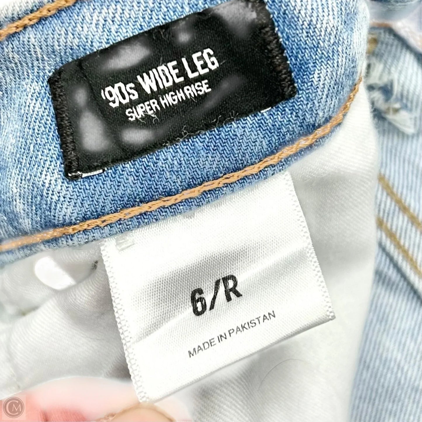 Jeans Wide Leg By Express In Blue Denim, Size: 6