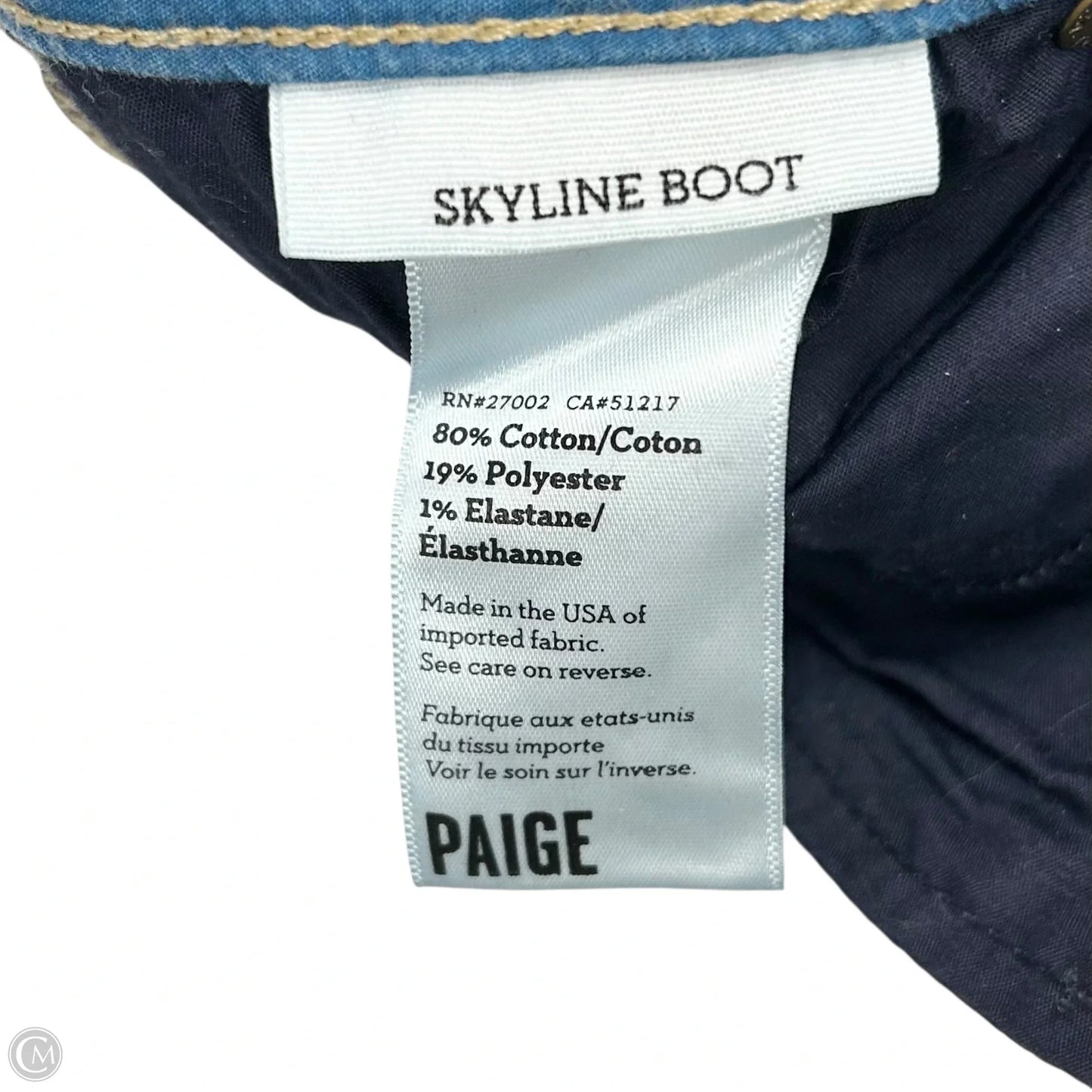 Jeans Boot Cut By Paige In Blue Denim, Size: 4