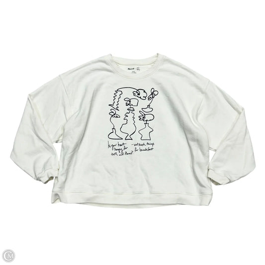 Sweatshirt Crewneck By Madewell In Black & White, Size: L