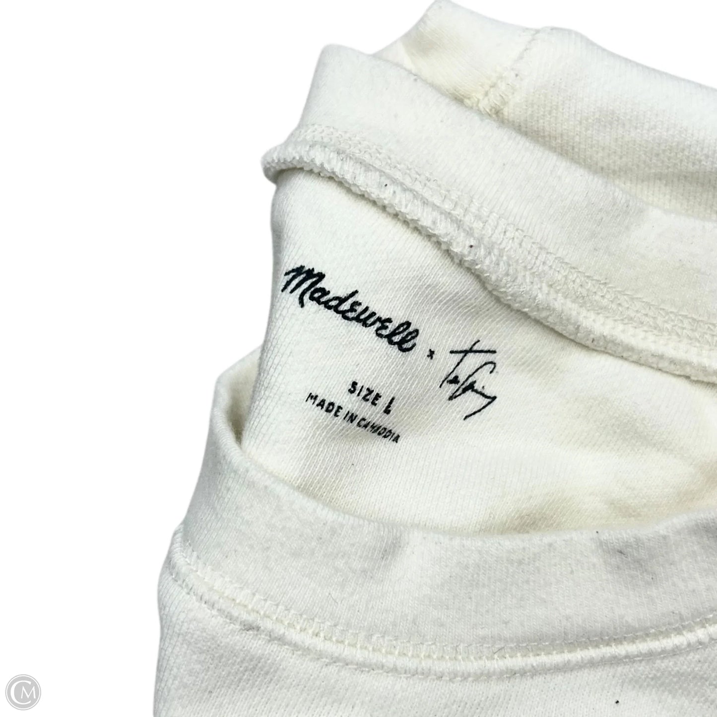 Sweatshirt Crewneck By Madewell In Black & White, Size: L