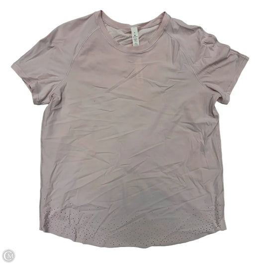 Athletic Top Short Sleeve By Lululemon In Pink, Size: S