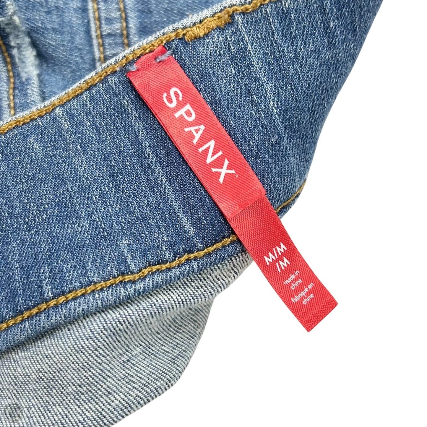 Jeans Straight By Spanx In Blue Denim, Size: M