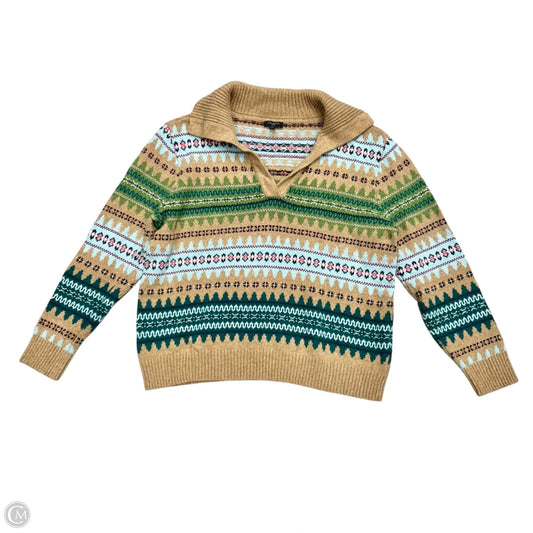 Sweater By Talbots In Green & Tan, Size: Lp