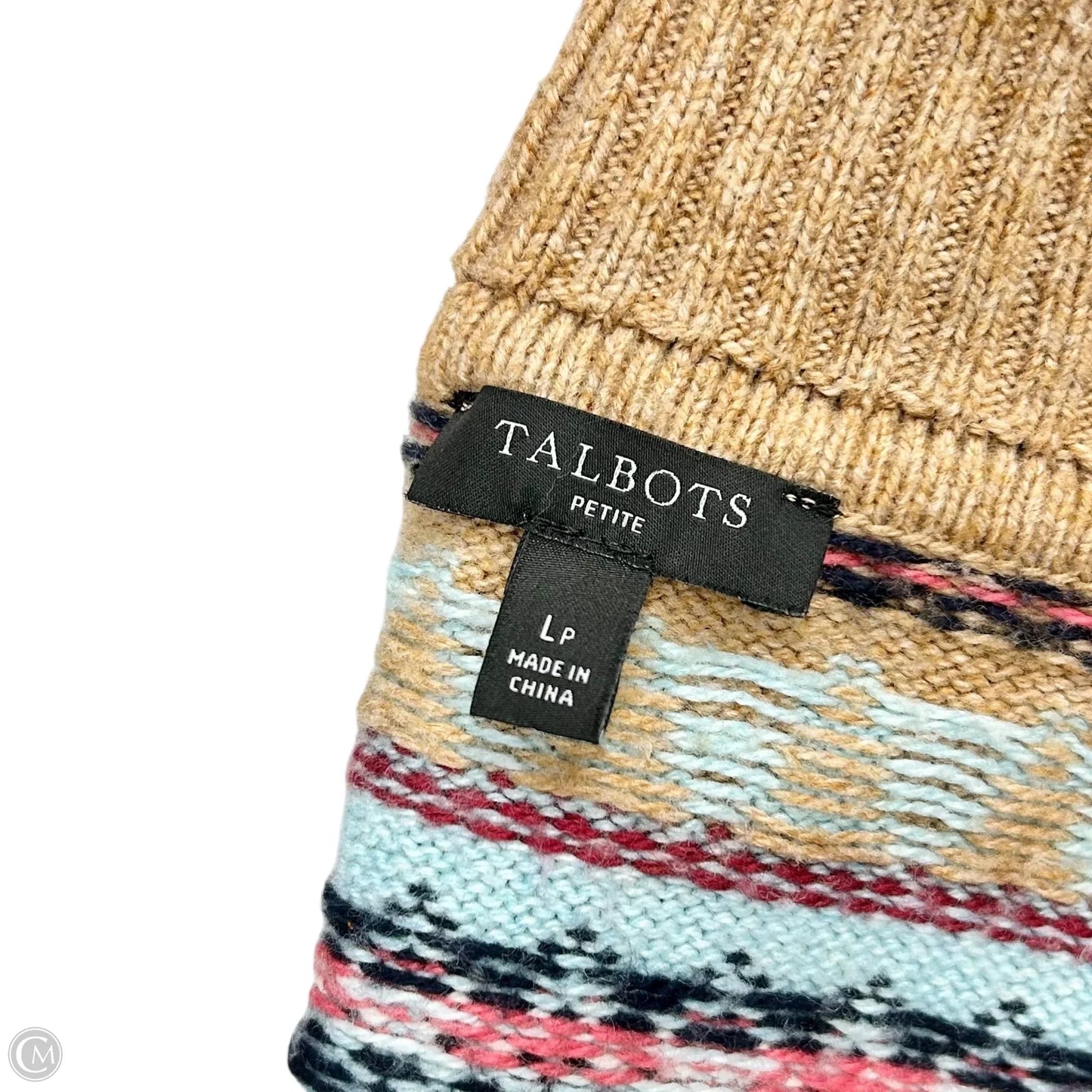 Sweater By Talbots In Green & Tan, Size: Lp
