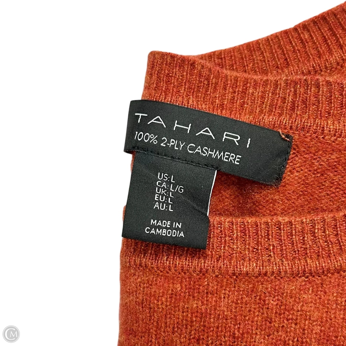 Sweater Cashmere By Tahari In Orange, Size: L