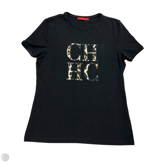 Top Short Sleeve Designer By Carolina Herrera In Black, Size: S