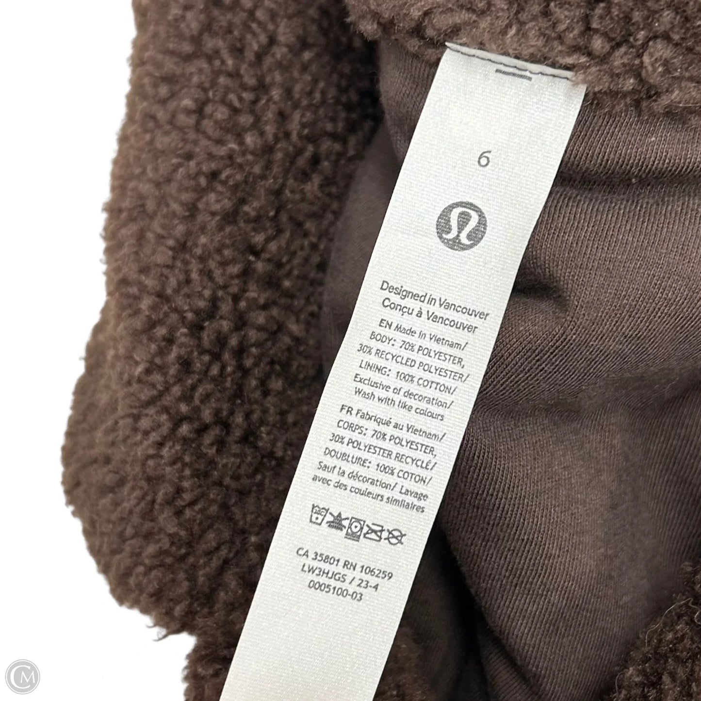 Jacket Faux Fur & Sherpa By Lululemon In Brown, Size: S