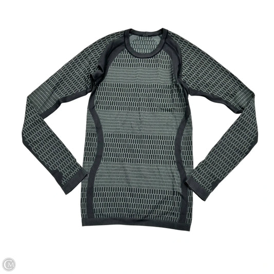 Athletic Top Long Sleeve Collar By Lululemon In Grey, Size: S