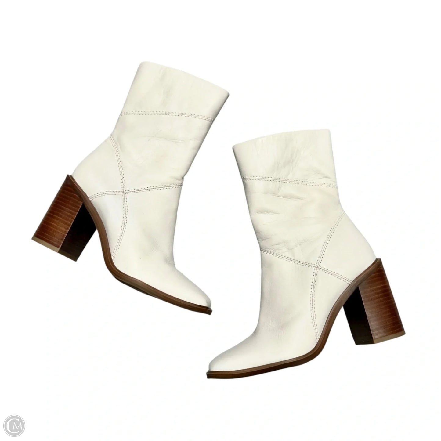 Boots Mid-calf Heels By Franco Sarto In Ivory, Size: 7