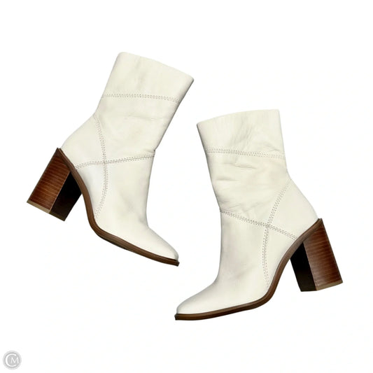 Boots Mid-calf Heels By Franco Sarto In Ivory, Size: 7