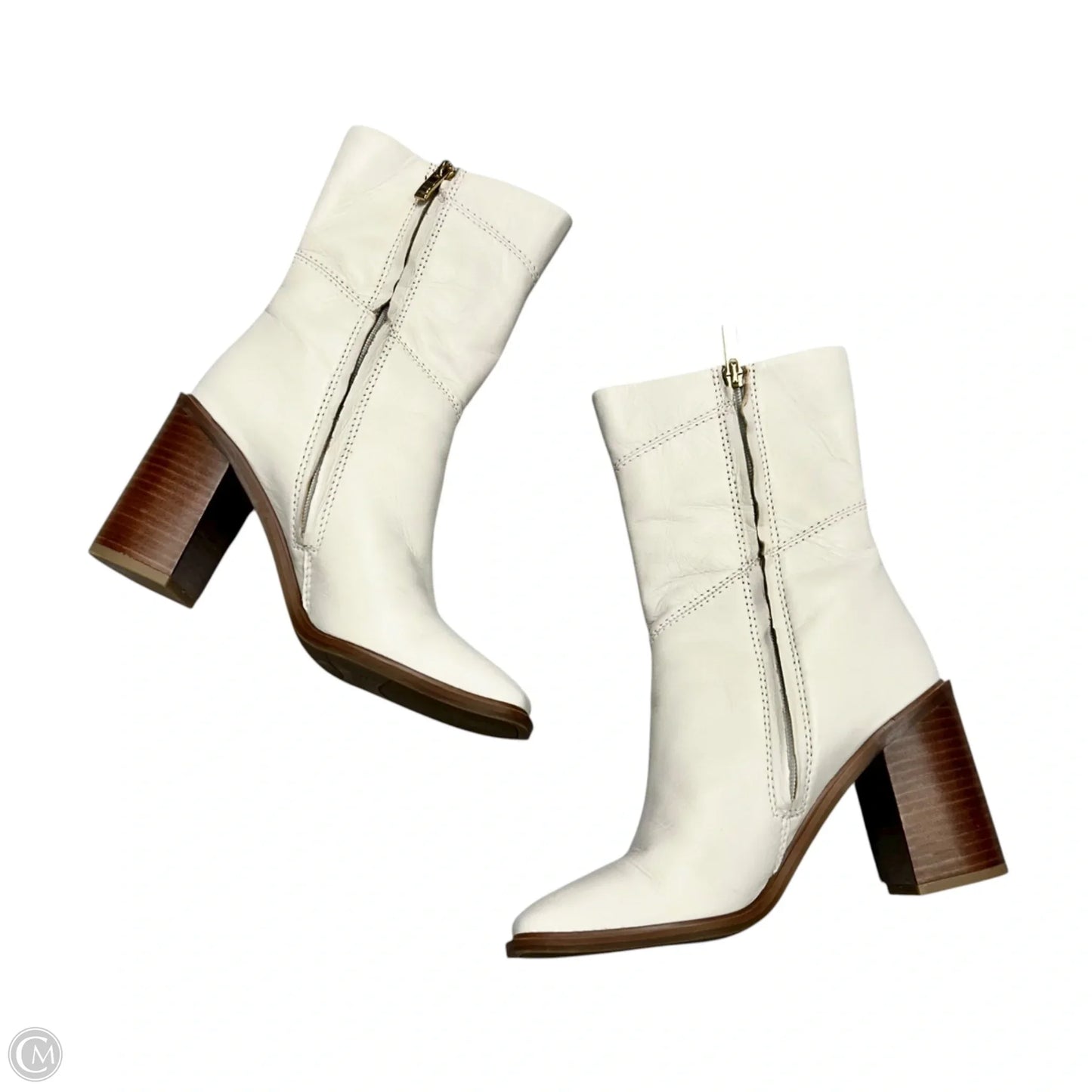 Boots Mid-calf Heels By Franco Sarto In Ivory, Size: 7