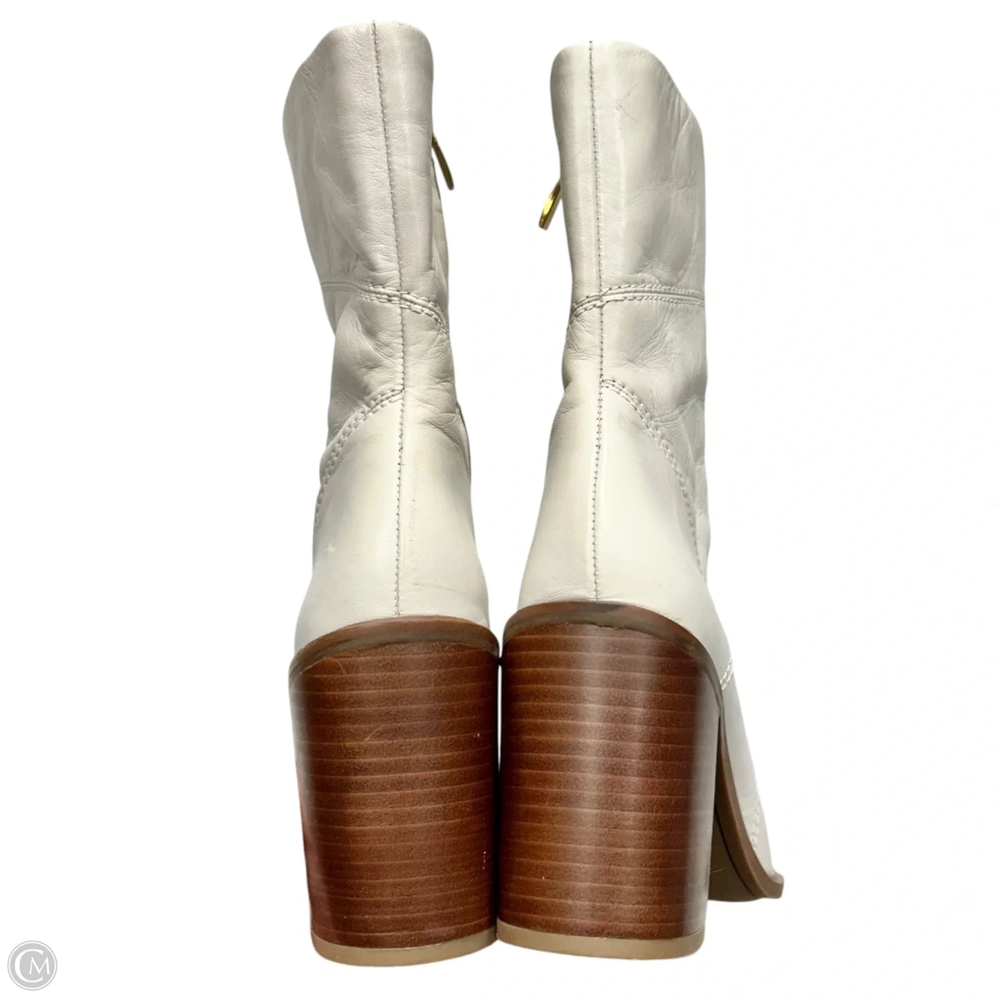 Boots Mid-calf Heels By Franco Sarto In Ivory, Size: 7