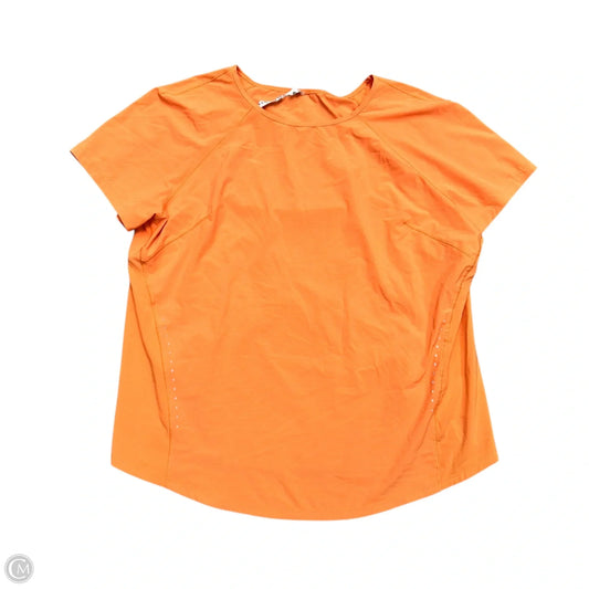Athletic Top Short Sleeve By Lululemon In Orange, Size: M