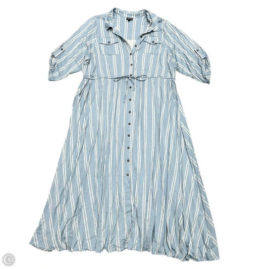Dress Casual Maxi By Torrid In Blue & White, Size: 3x