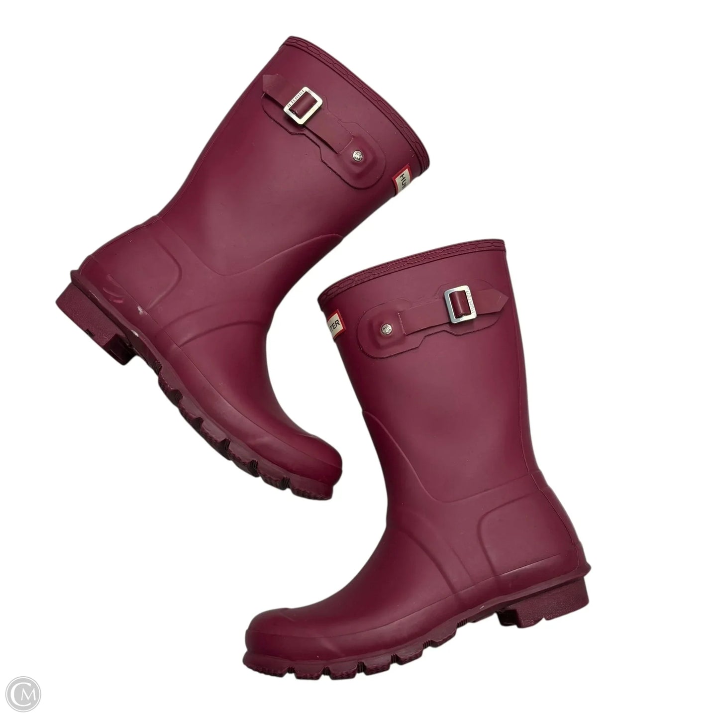 Boots Rain By Hunter In Maroon, Size: 8