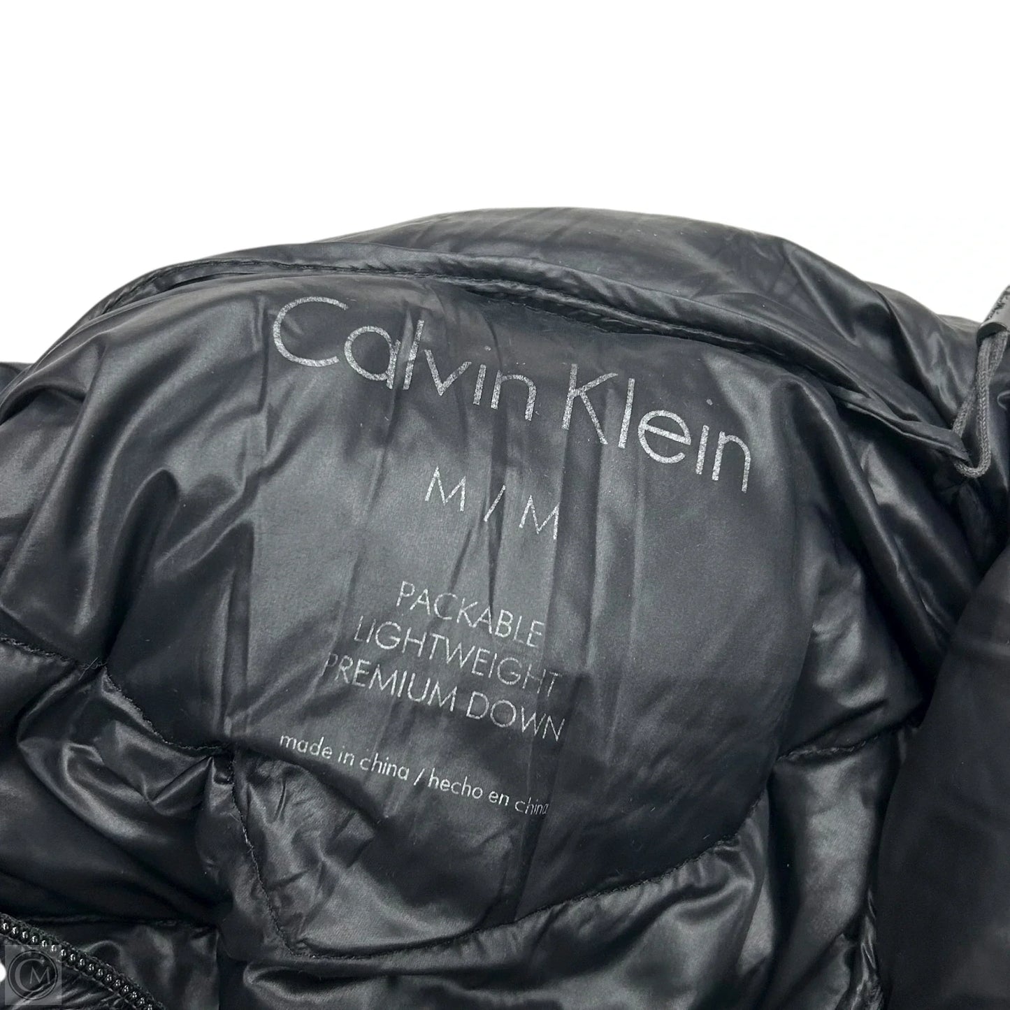 Jacket Puffer & Quilted By Calvin Klein In Black, Size: M