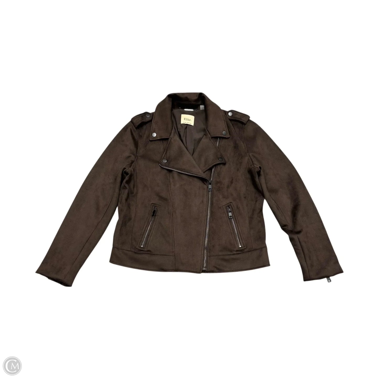 Jacket Moto By Elie Tahari In Brown, Size: L