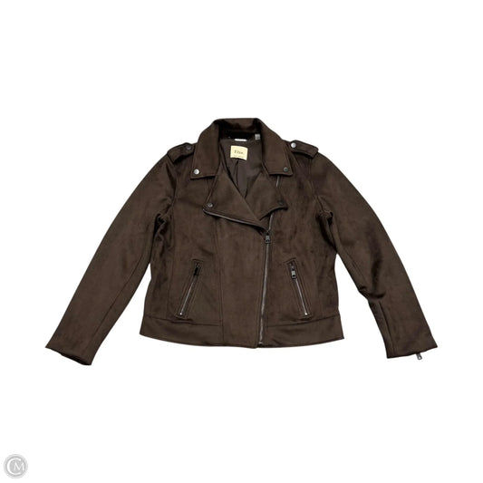 Jacket Moto By Elie Tahari In Brown, Size: L