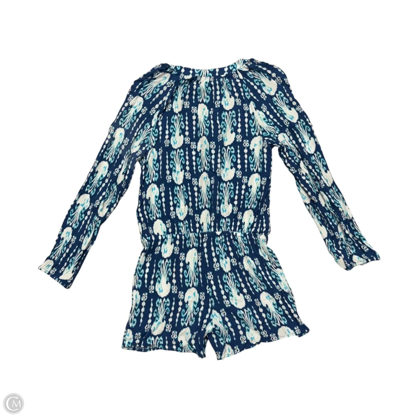 Romper Designer By Lilly Pulitzer In Blue & White, Size: S