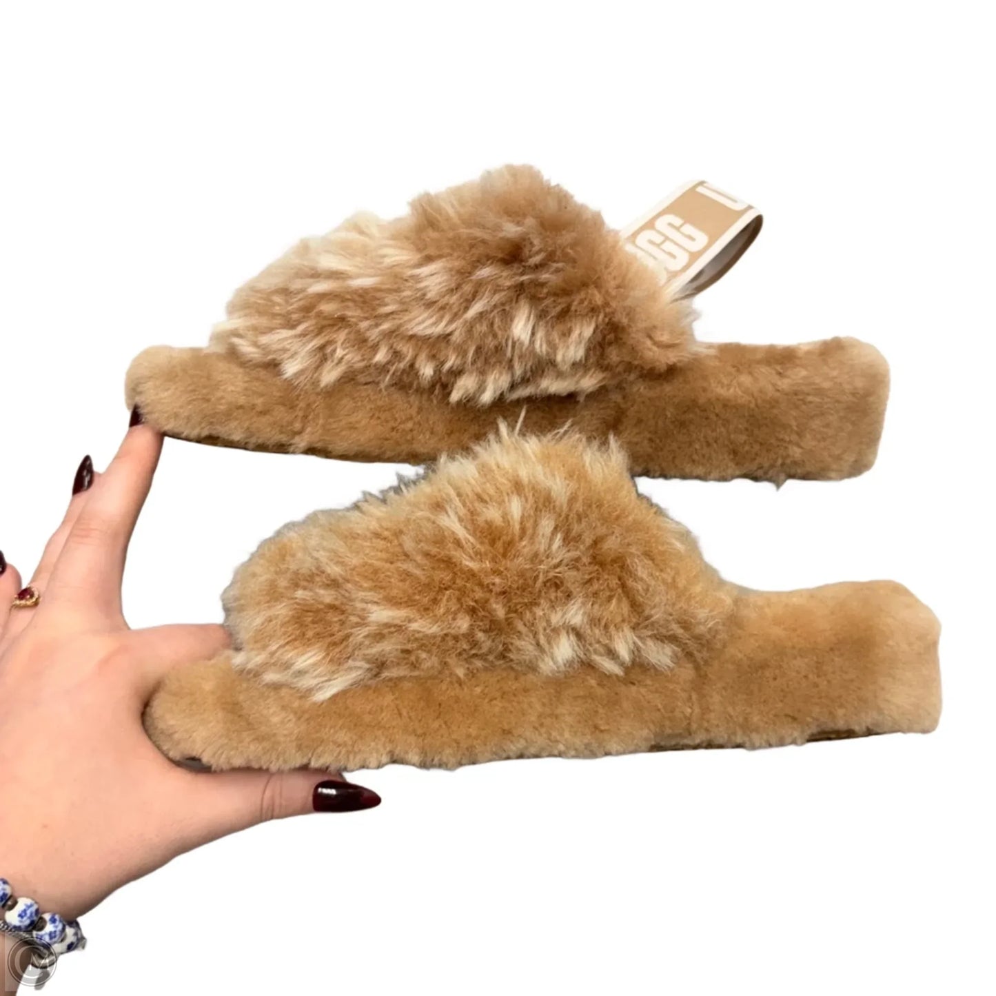 Slippers Designer By Ugg In Tan, Size: 8