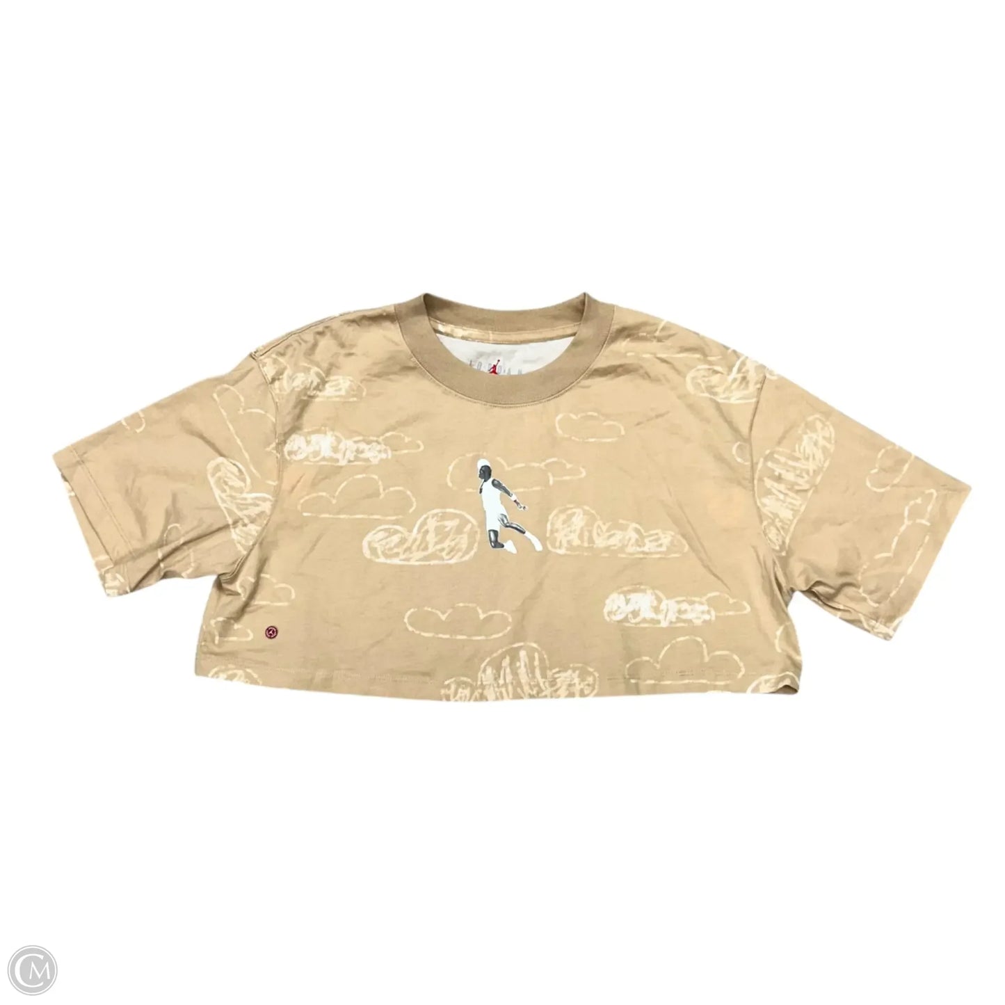 Top Short Sleeve Designer By Jordan In Tan, Size: S