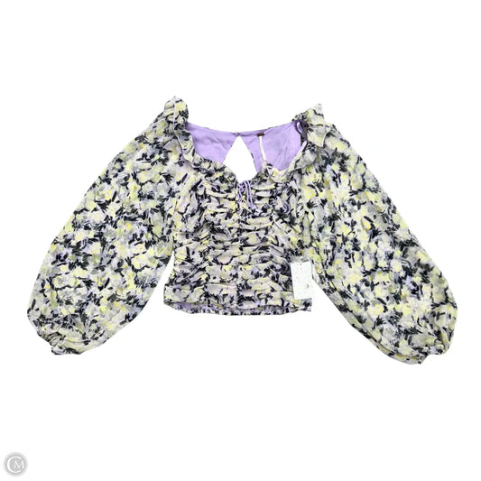 Top Long Sleeve By Free People In Purple & Yellow, Size: Xs
