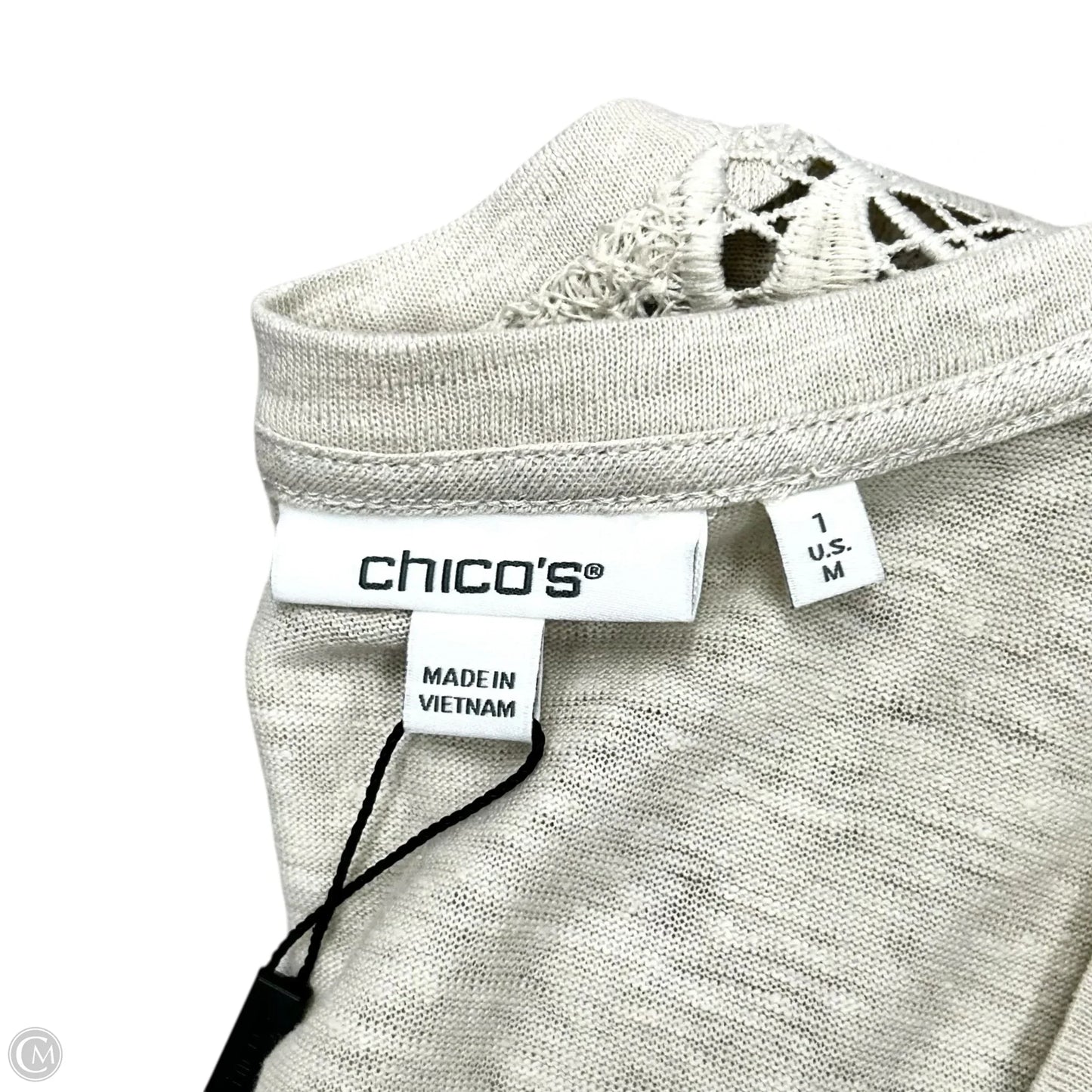 Top Short Sleeve By Chicos In Beige, Size: M