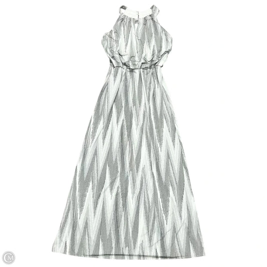 Dress Casual Maxi By Chicos In Grey & White, Size: S