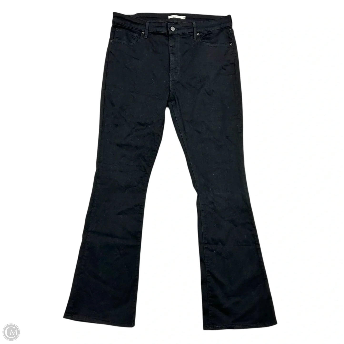 Jeans Boot Cut By Levis In Black Denim, Size: 18