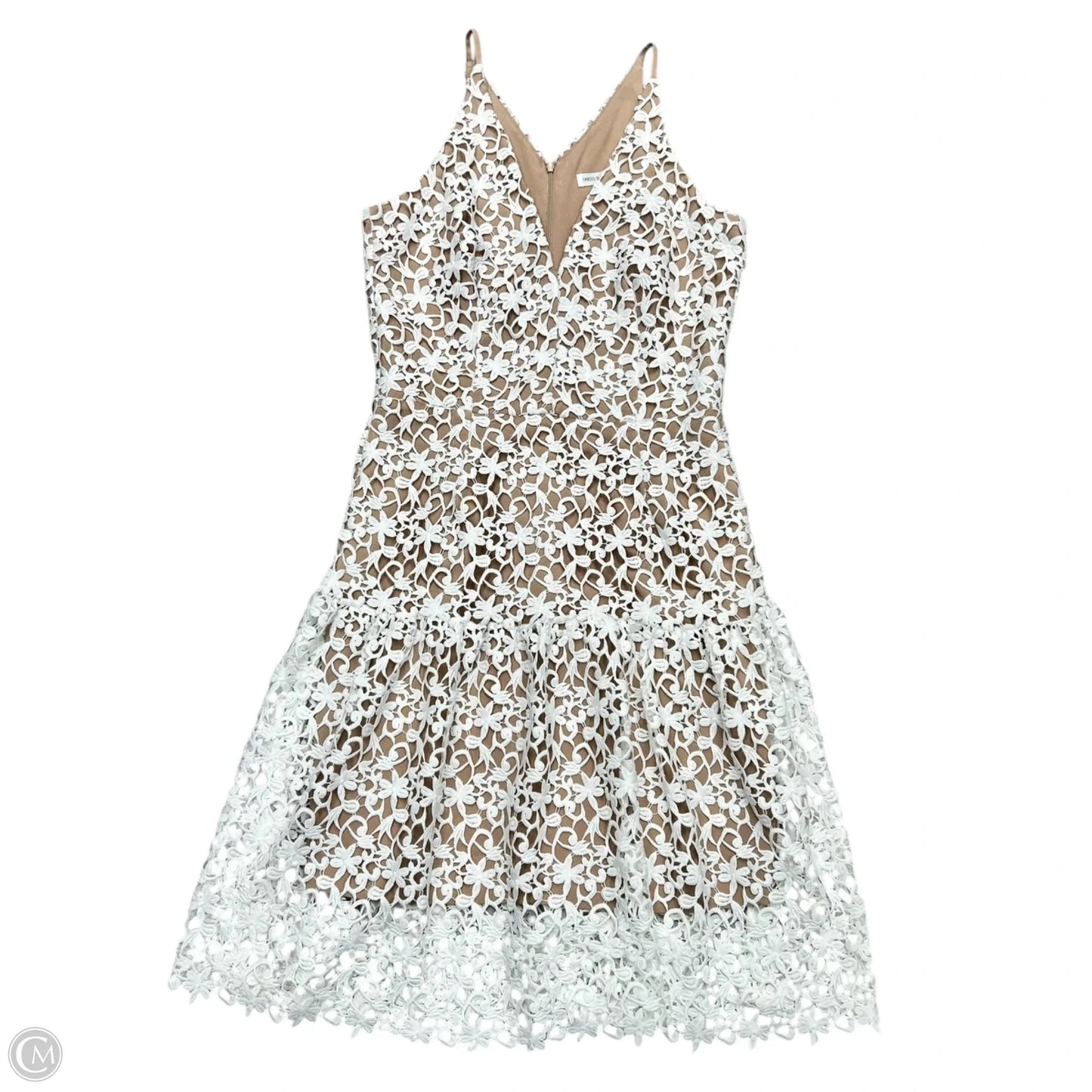 Dress Party Midi By Dress The Population In Tan & White, Size: L