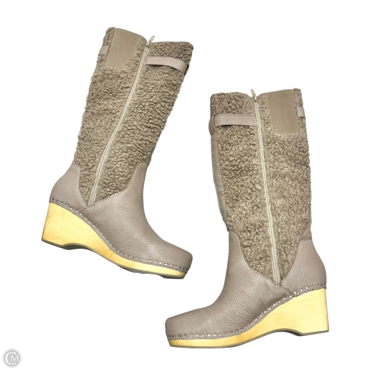Boots Knee Heels By Kelsi Dagger In Taupe, Size: 9