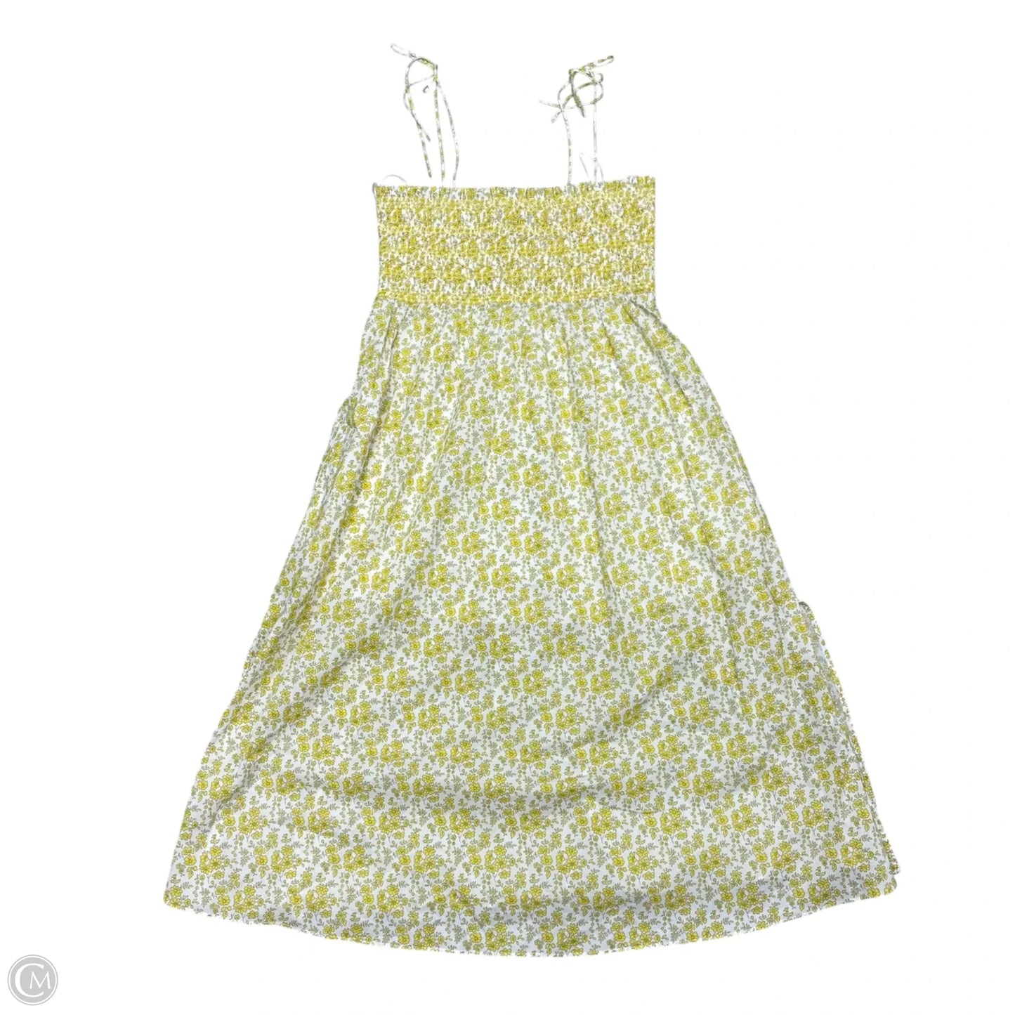 Dress Casual Maxi By J. Crew In White & Yellow, Size: M
