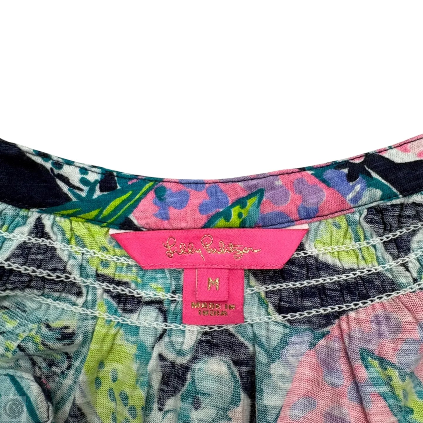 Top Sleeveless Designer By Lilly Pulitzer In Blue & Pink, Size: M