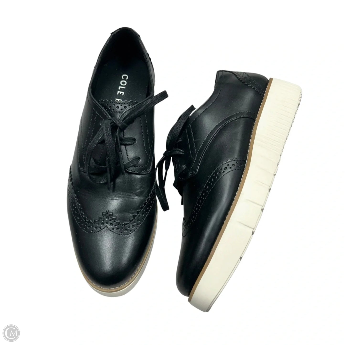 Shoes Heels Platform By Cole-haan In Black & White, Size: 8