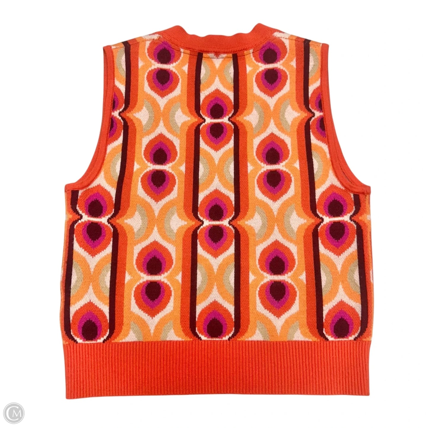 Vest Sweater By Maeve In Red & Tan, Size: Xs