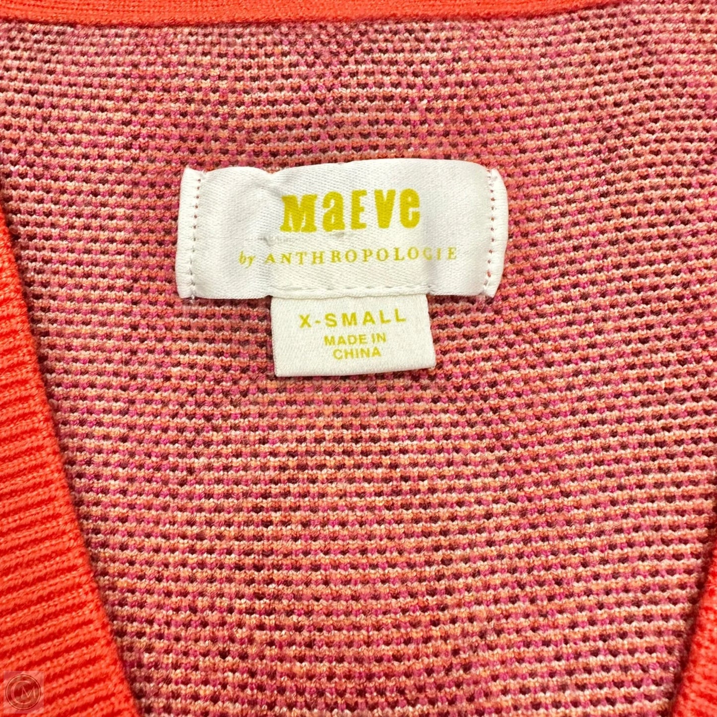 Vest Sweater By Maeve In Red & Tan, Size: Xs