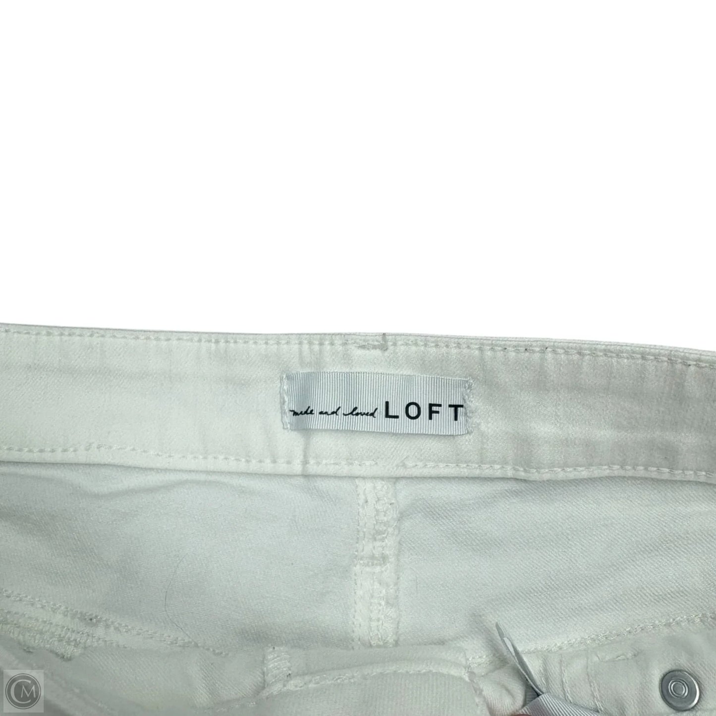 Jeans Boot Cut By Loft In White Denim, Size: 14