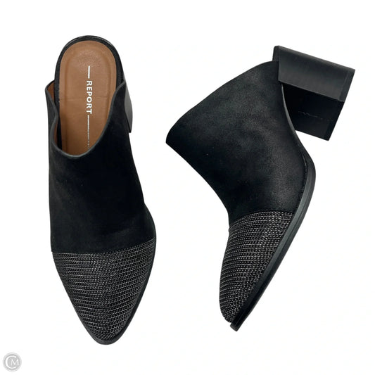 Shoes Heels Block By Report In Black & Silver, Size: 5.5