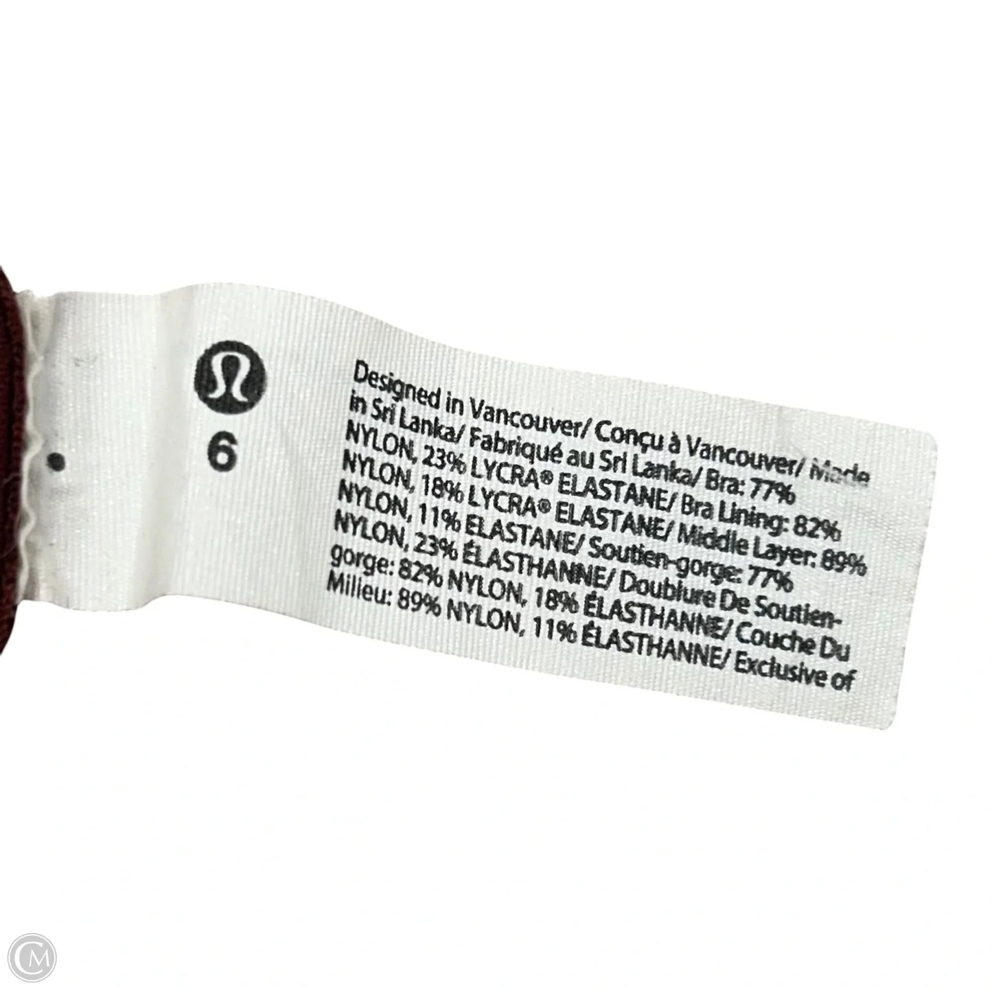 Athletic Bra By Lululemon In Red, Size: S