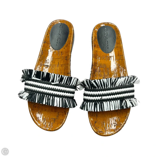 Sandals Designer By Coach In Black & Brown, Size: 8