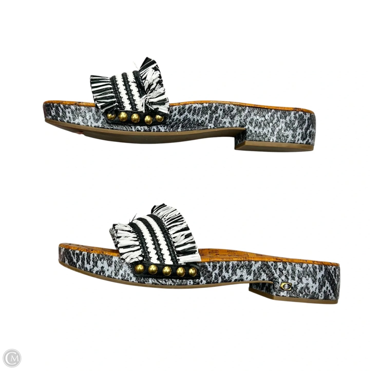Sandals Designer By Coach In Black & Brown, Size: 8