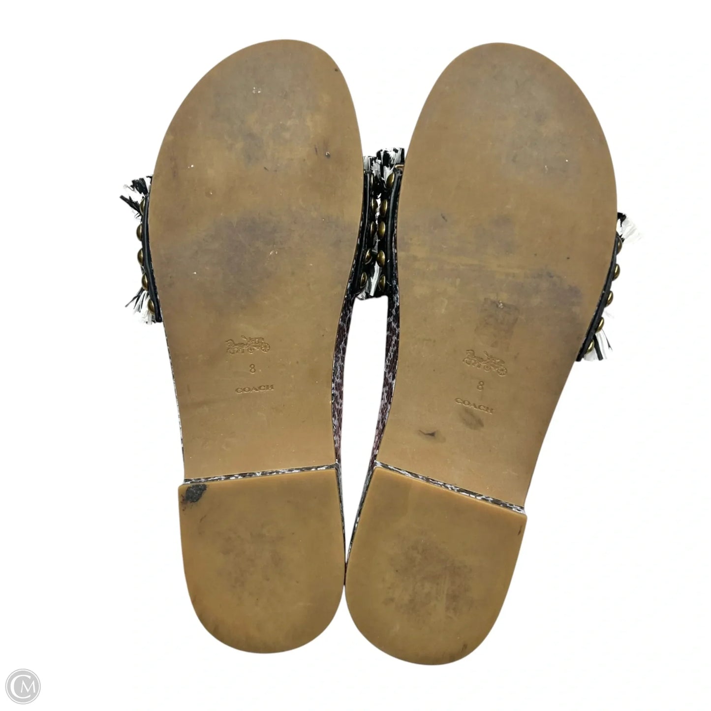 Sandals Designer By Coach In Black & Brown, Size: 8