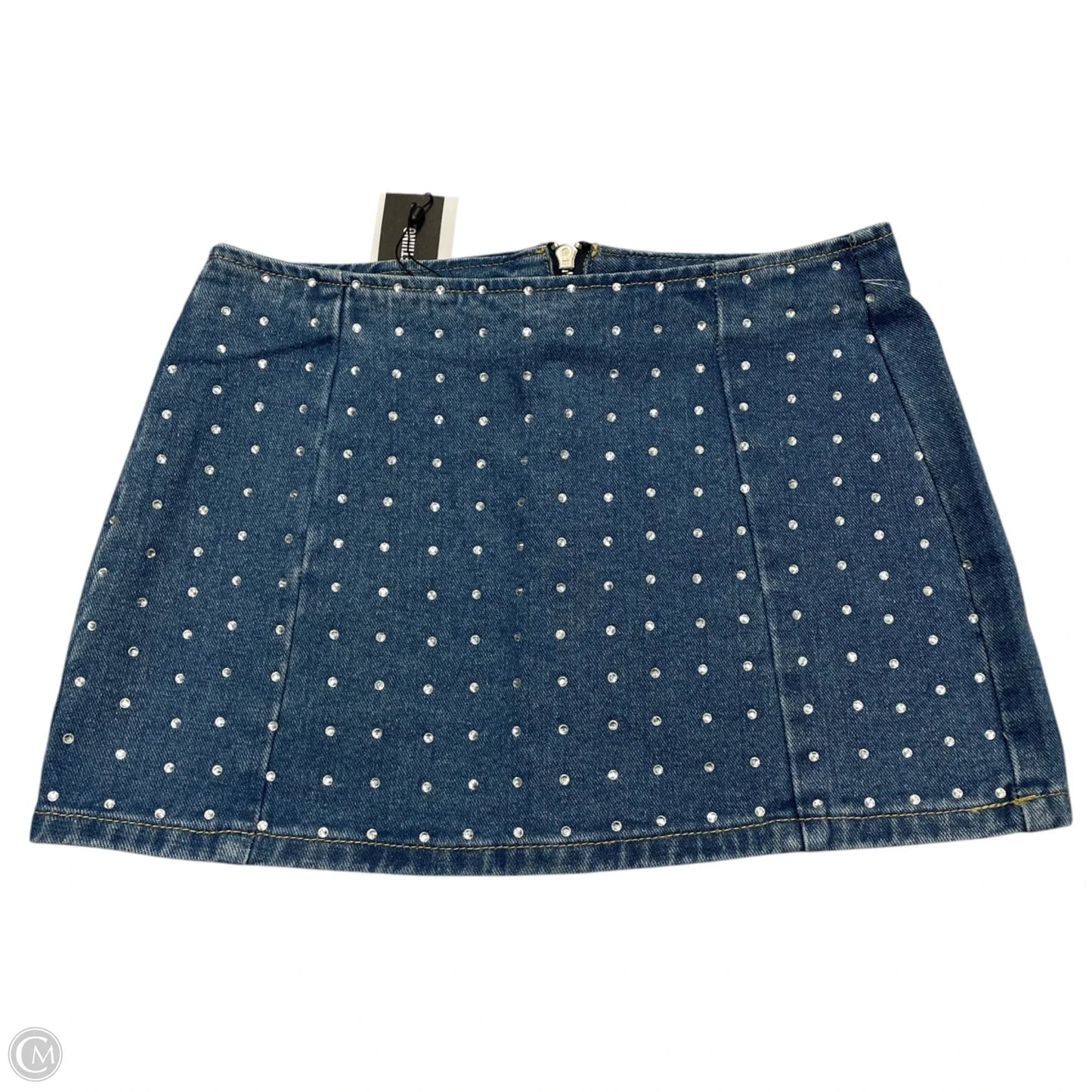 Skirt Mini & Short By Pretty Little Thing In Blue Denim, Size: 0